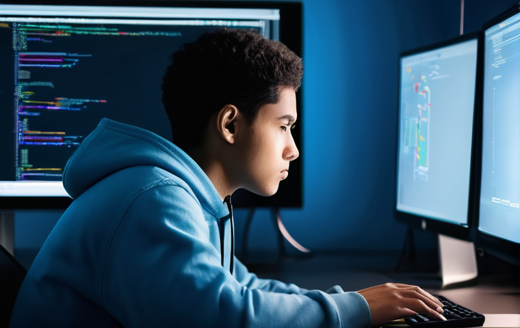 실기 시험 대비를 위한 네트워크 보안 실습 - **A Focused Cybersecurity Student in a Virtual Lab:**
    A young, determined cybersecurity student,...